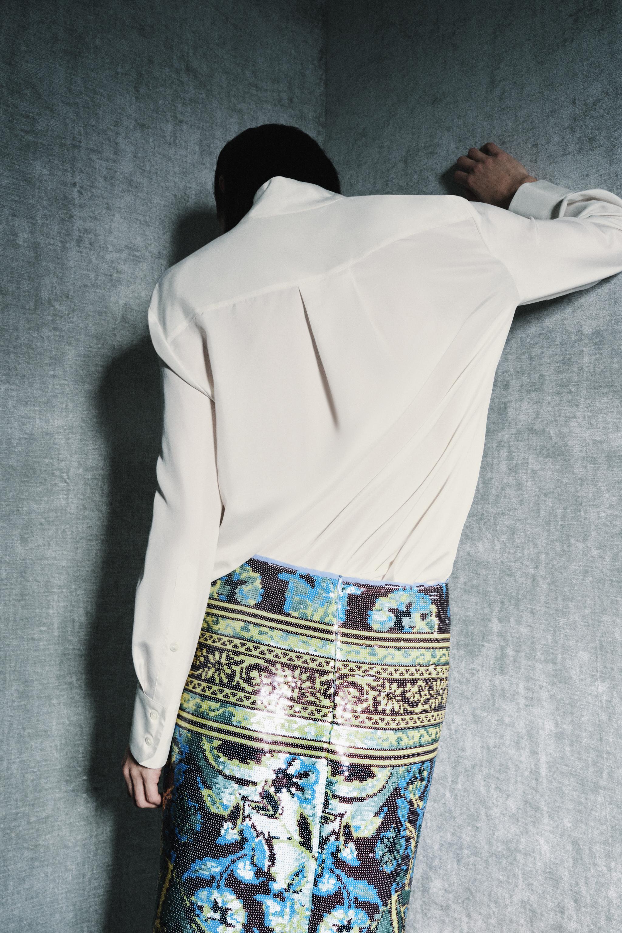 100% SILK BIB SHIRT ZW COLLECTION LIMITED EDITION